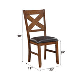 Apollo - Side Chair (Set of 2) - Espresso Synthetic Leather & Walnut