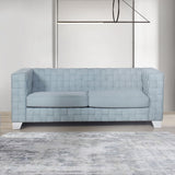 Saree - Sofa - Light Teal Chenille & White