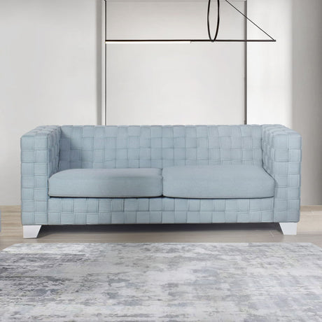 Saree - Sofa - Light Teal Chenille & White