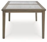 Rainier Ranch - Rectangle Dining Table With Umbrella Option - Brown / Beige