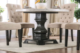 GEROLT Dark Gray 5 Piece Dining Set with 100% Real White Marble