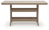 Seacliff Beach - Rectangular Counter Height Dining Table With Umbrella Option - Medium Brown