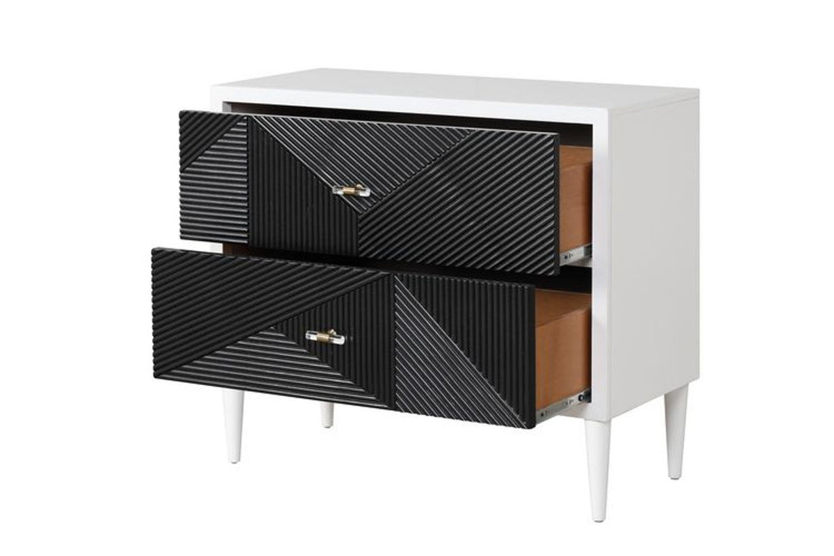 Dubni - Accent Table - White & Black