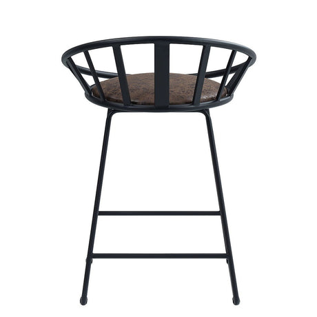 Zudora - Counter Height Chair (Set of 2) - Synthetic Leather & Black