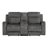 Muncie - Double Reclining Loveseat With Center Console - Brownish Gray