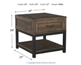 Johurst - Rectangular End Table - Grayish Brown