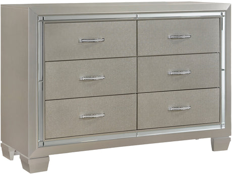 GIORGIA Champagne 54" Wide YOUTH Dresser & Lighted Mirror