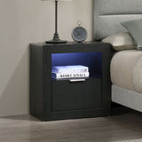 Asher - Nightstand With LED Light - Smoke