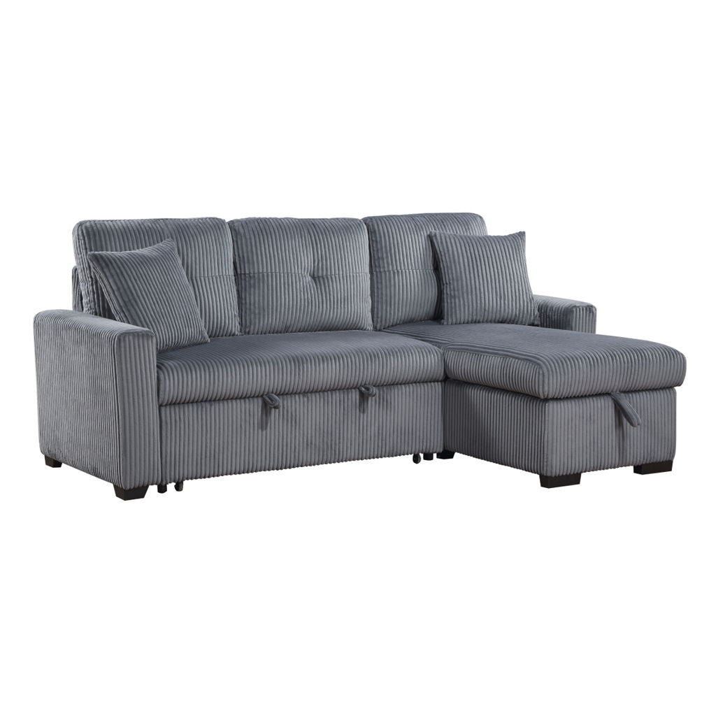 Rhett - 3 Piece Reversible Sectional With Pull-Out Bed And Hidden Storage