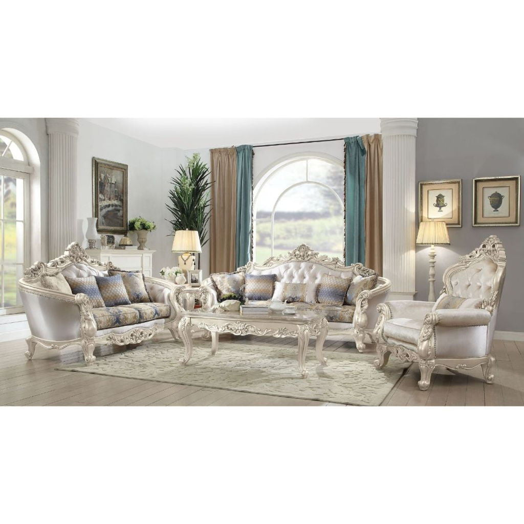 Gorsedd - Chair With Pillow - Fabric & Golden Ivory