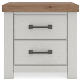 Savonport - Two Drawer Night Stand - White / Brown