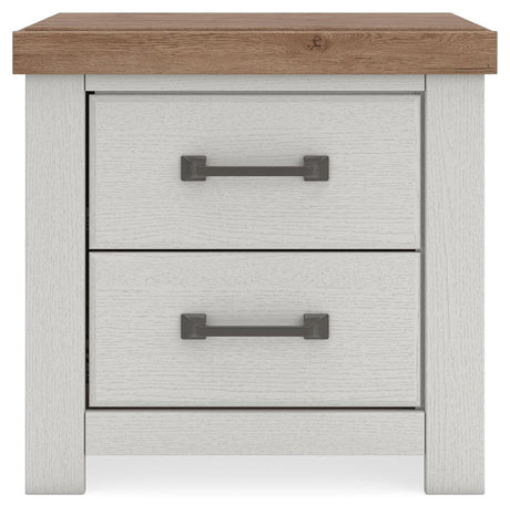 Savonport - Two Drawer Night Stand - White / Brown