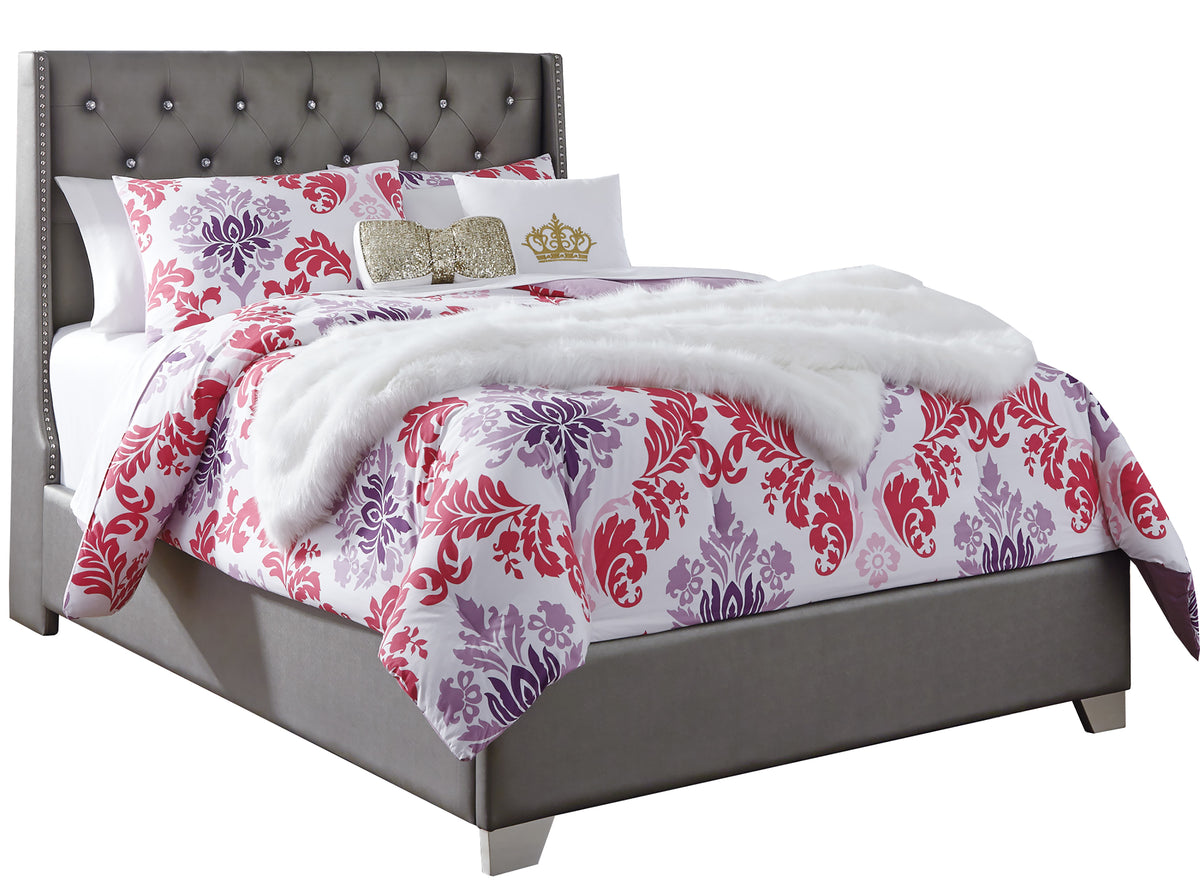 ELEINA Gray Faux Leather 72" Height Bed