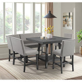 Seneca - Counter 3 Piece Corner Fabric Bench - Gray