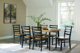 Blondon - Rectangular Drm Table Set (Set of 7) - Brown / Black