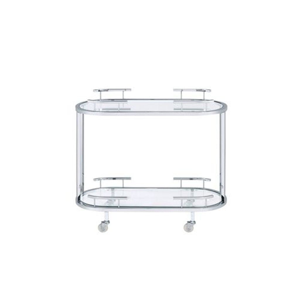 Piffo - Serving Cart Set - Clear Glass & Chrome