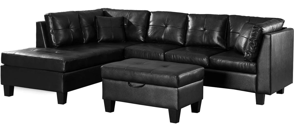 HAMZA Brown 106" Wide Sectional & Ottoman