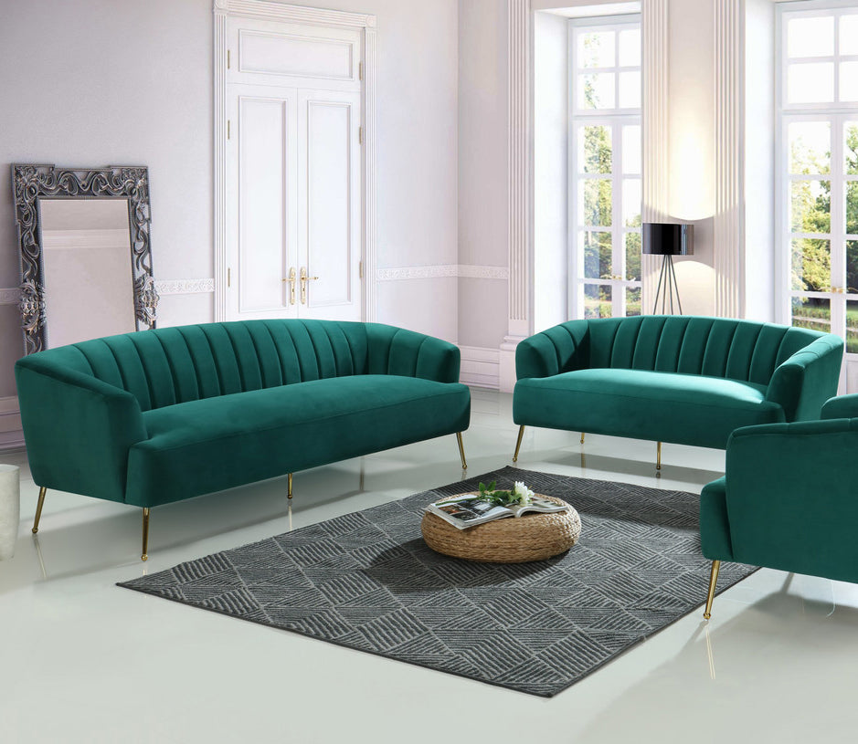 TULUM Green Velvet Livingroom Set