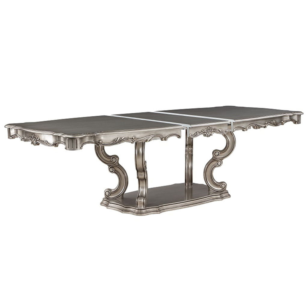 Ariadne - Dining Table With Pedestal - Antique Platinum