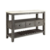 Merel - Server - White Marble Top & Gray Oak