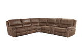 Lehi - 6 Piece Manual Reclining Sectional - Dark Brown