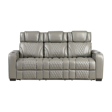 Apex - Power Double Reclining Sofa With Center Drop-Down Cup Holders, Power Headrests, Storage Arms With Cup Holders, Reading Lights, Wireless Charger, Air Massage And Heat, LED Lighting And Charging Ports