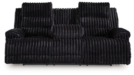 Rhine Falls - Reclining Power Sofa With Drop Down Table - Onyx