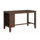 Santa Barbara - Kitchen Island & 2 Counter Stools With Fabric - Walnut / Dark Gray