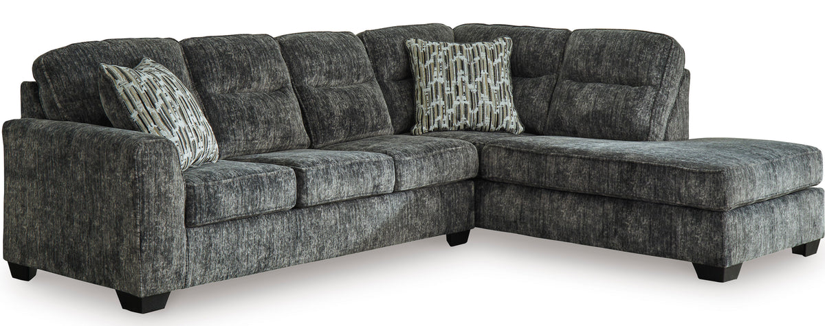 ZEKKI Gray Velvety 119" Wide Sectional