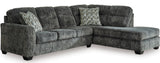 ZEKKI Gray Velvety 119" Wide Sectional