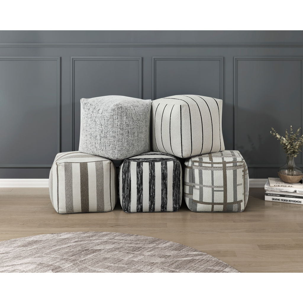 Easley - Pewter Pouf - Multicolor