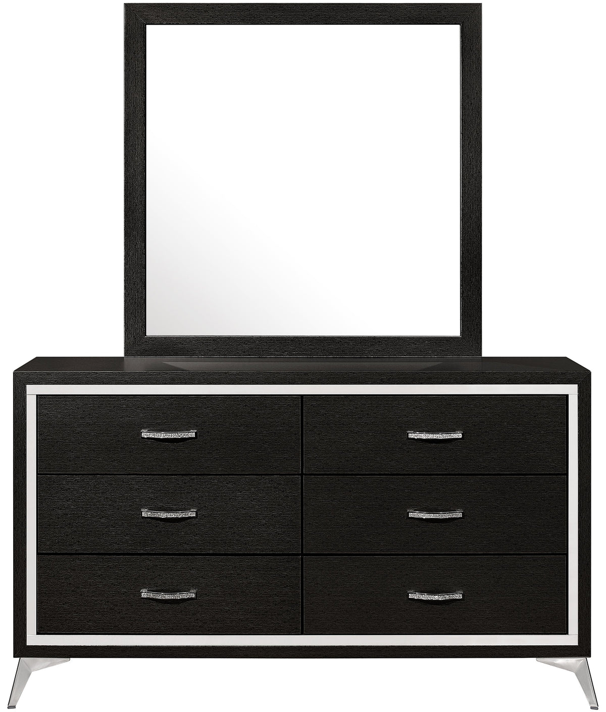 ELEINA Black 58" Wide x 74" Height Dresser & Mirror