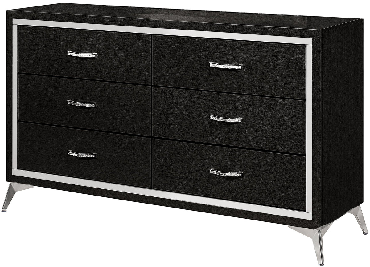 ELEINA Black 58" Wide x 74" Height Dresser & Mirror