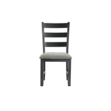 Martin - Dining Side Chair With Gray Fabric (Set of 2) - Black Finish