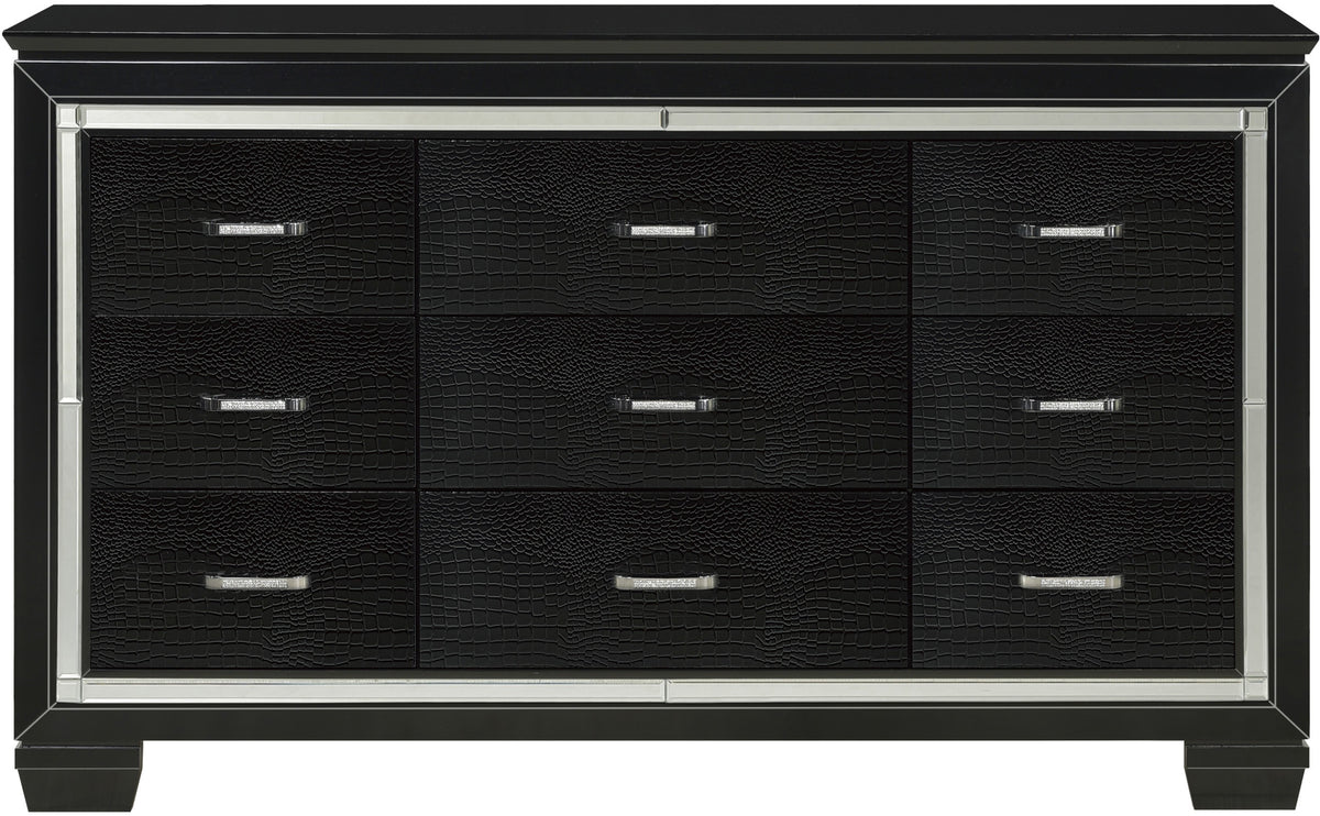 ANNIE Black 64" x 77" Lighted Dresser & Mirror