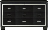 ANNIE Black 64" x 77" Lighted Dresser & Mirror