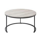 Forma - 4 Piece Occasional Set (1 Coffee, 1 Large End Table & 1 Stool, 1 Small End Table) - Black / White / Gray