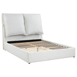 PURINA White Boucle Cloud Platform Bed with Pillow Headboard