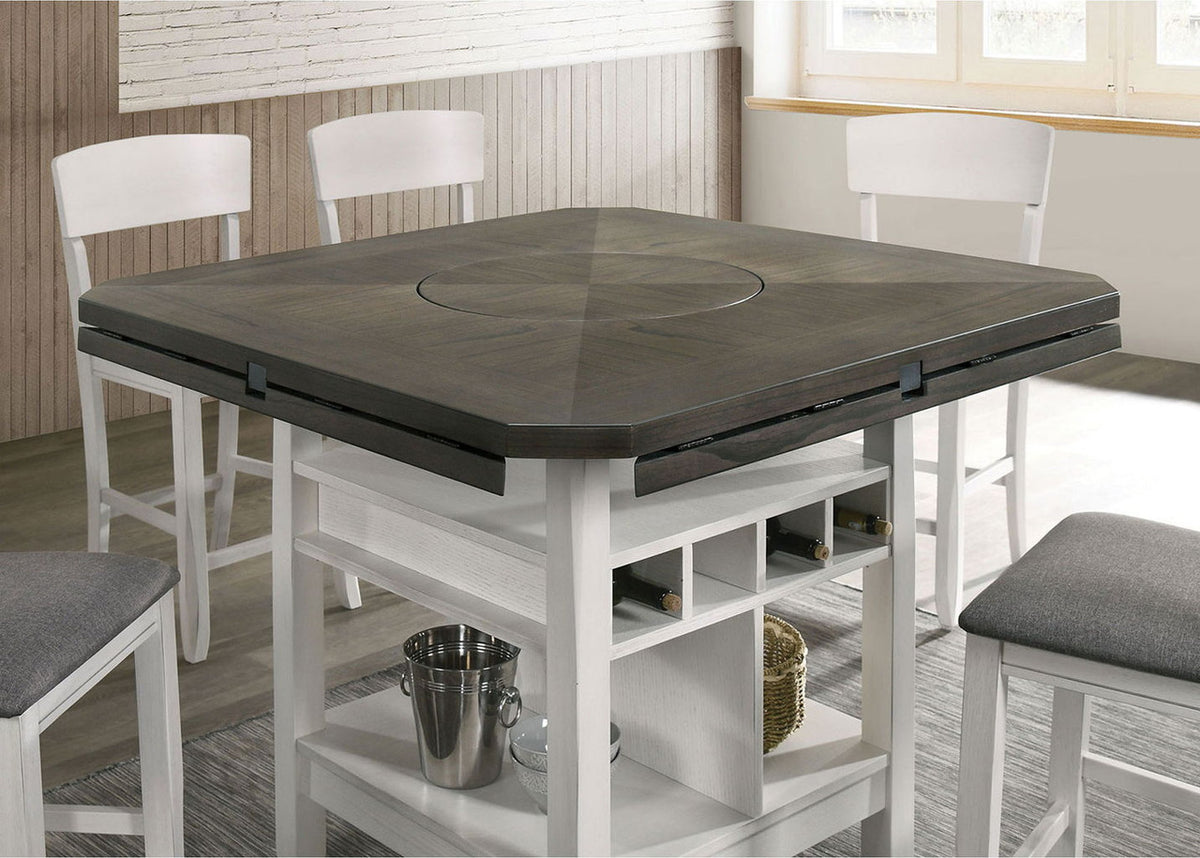 ARCTON Chalk 60" Wide Counter Height Table with Drop Leaves