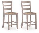 Harperfeld - Barstool (Set of 2) - Natural / Gray