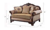 Chateau De Ville - Loveseat With 3 Pillows (Same Lv01589) - Fabric & Espresso