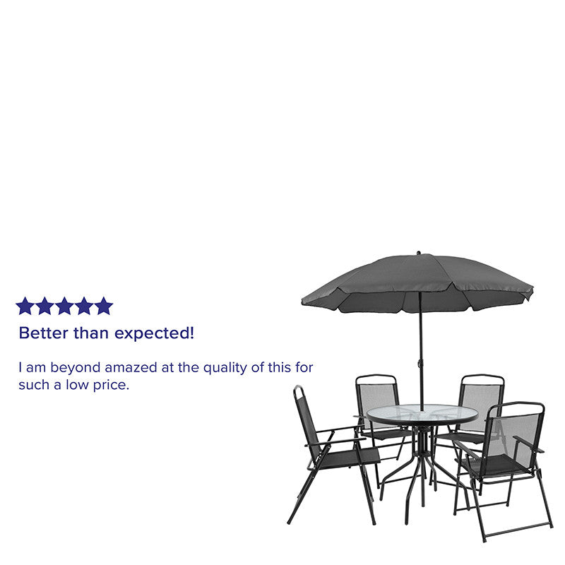 PAT- 6 Piece Black Patio Set
