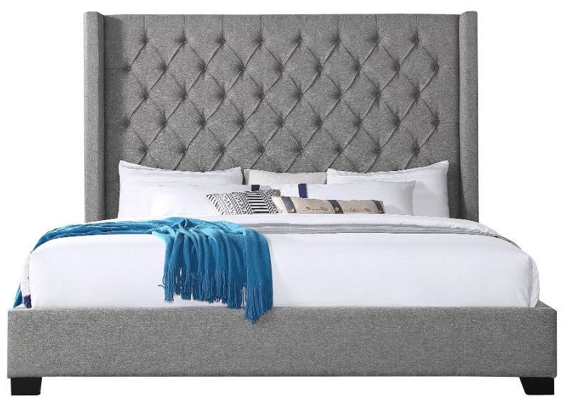 NEIL Dark Gray Tufted Bed