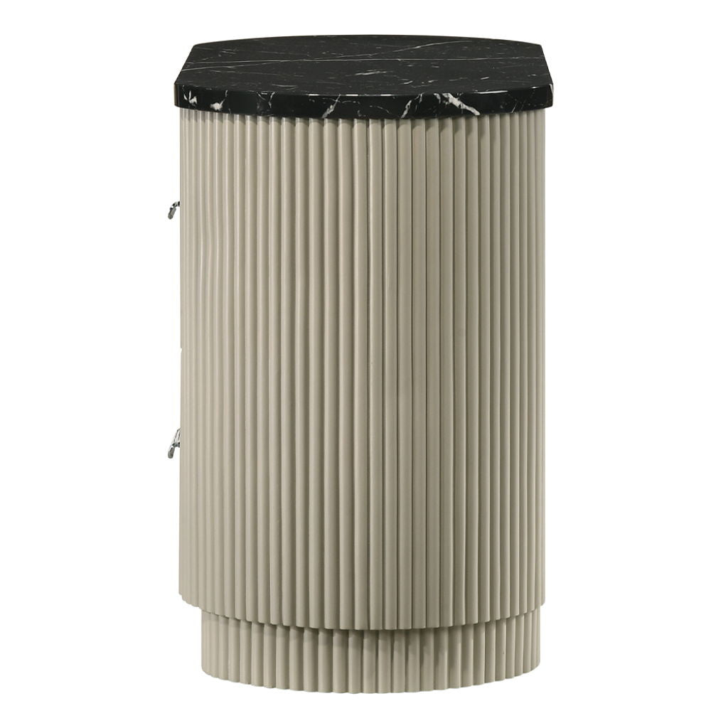 Travonte - Nightstand - Gray / Beige