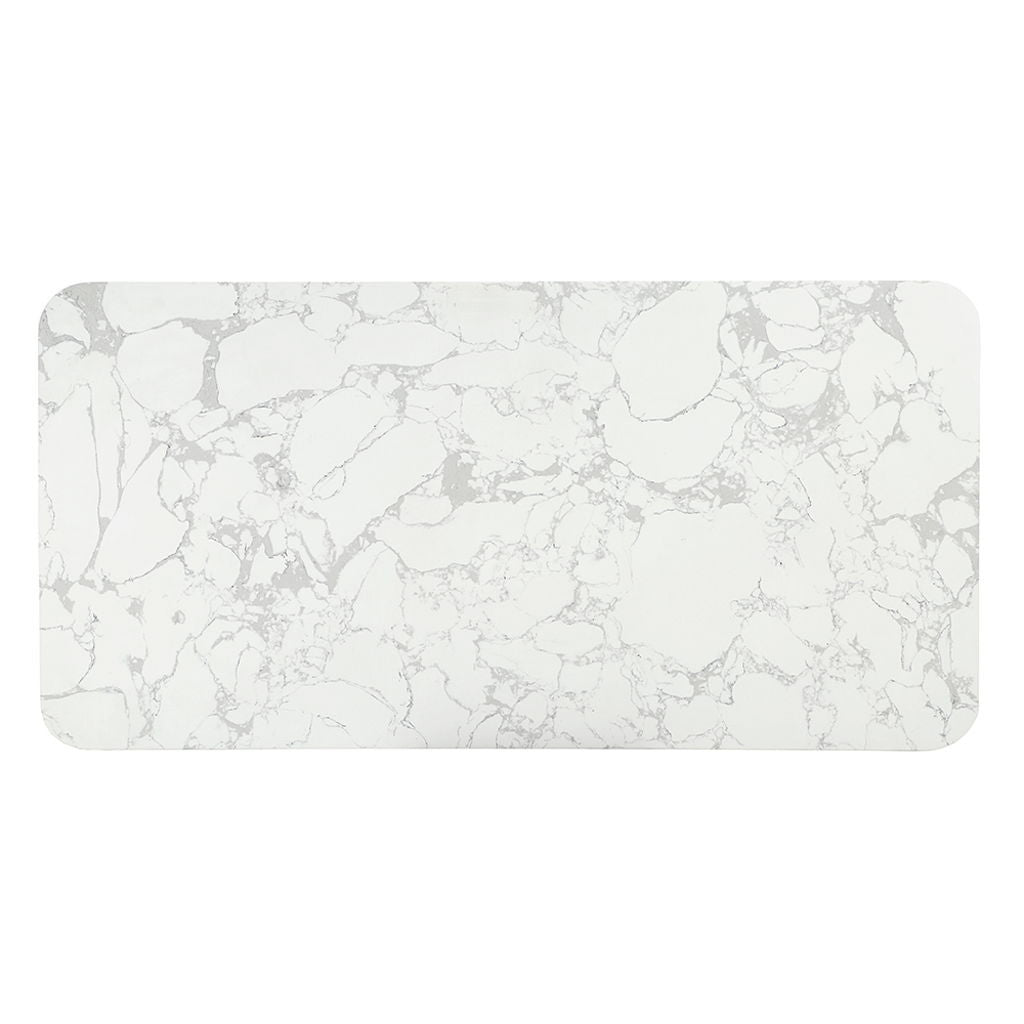 Clayten - Dining Table With Marble Top - White Natural Marble Top & Espresso