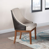 Gilsea - Fabric & Synthetic Leather Side Chair (Set of 2) - Beige & Brown Finish