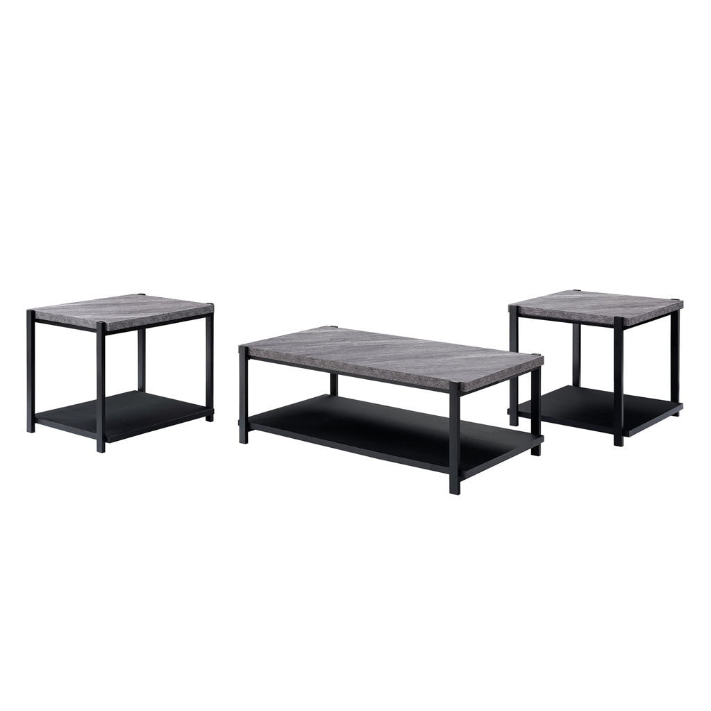 Linea - 3 Piece Occasional Set (1 Coffee & 2 End Tables) - Dark Gray