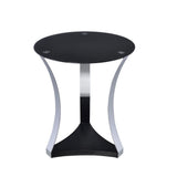 Geiger - End Table - Black Glass & Chrome
