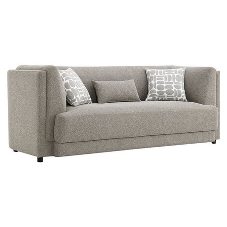 Glenda - Sofa With 3 Pillows - Gray Chenille
