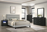 Asher - Nightstand With LED Light - Smoke
